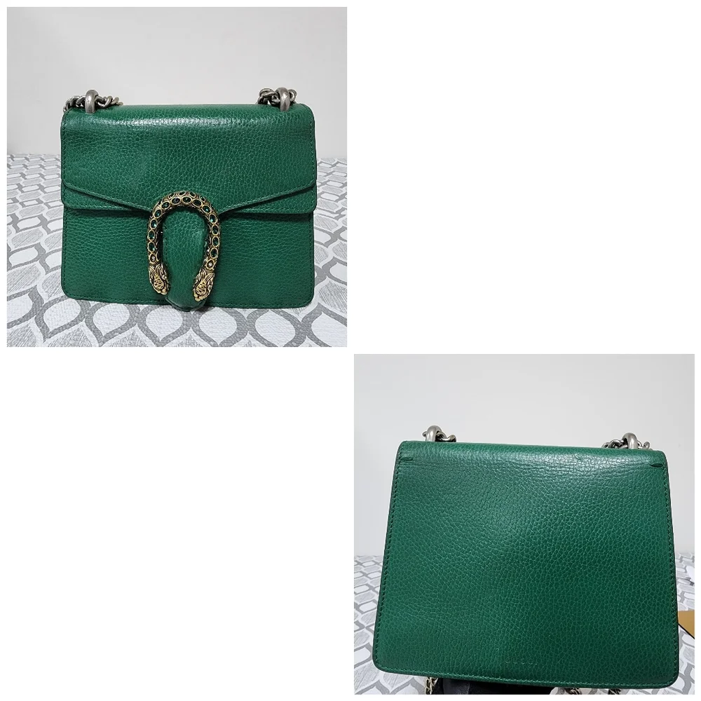 Gucci Small Leather Dionysus Crossbody Bag Green